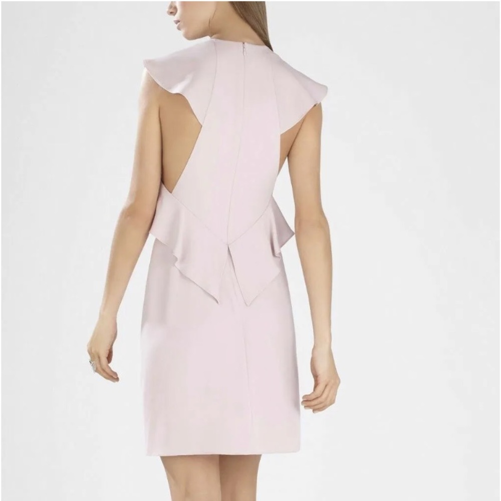 BCBGMAXAZRIA Jenni mini racer back dress with ruffle detail. Size medium - Picture 2 of 7